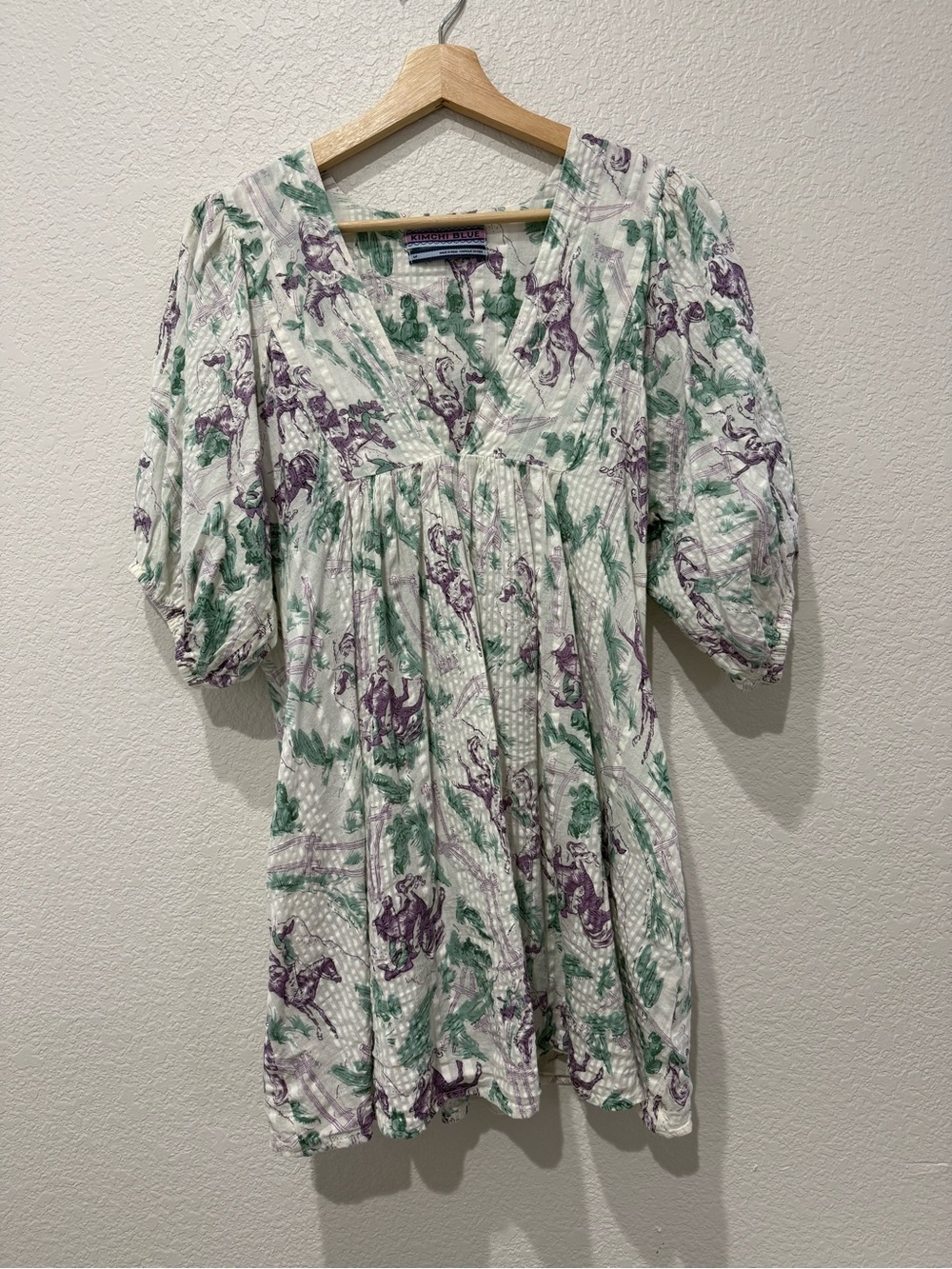 Urban Outfitters Kimchi Blue Horse Print Babydoll Mini Dress XS
